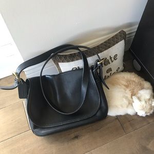Black leather Coach bag